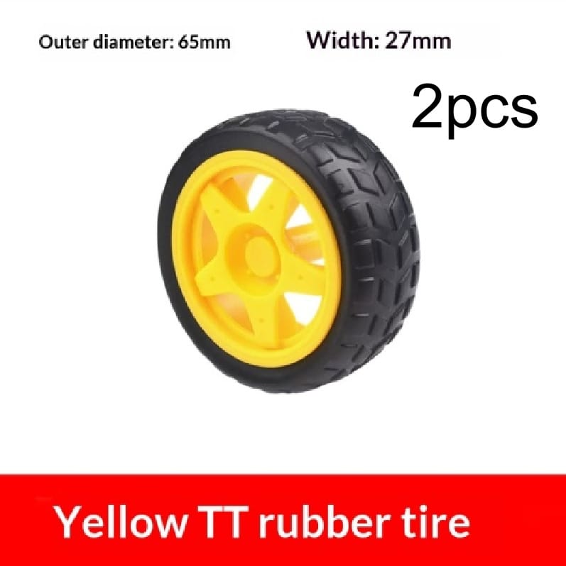 TT motor Smart Car Tire Robot Reduction Motor Wheel - Image 2